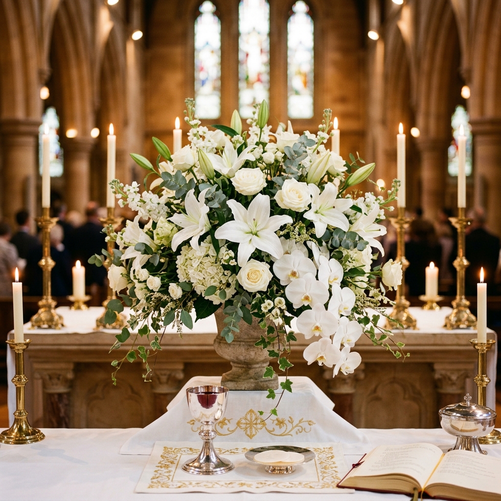 Sacred floral arrangement for the communion